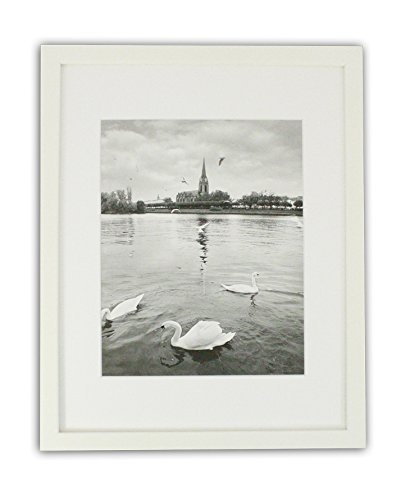 Golden State Art, White Photo Wood Collage Frame with REAL GLASS (11x14)