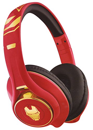 MARVEL Iron Man iHome eKids BlueTooth Headphones Rechargeable Mic+Controls