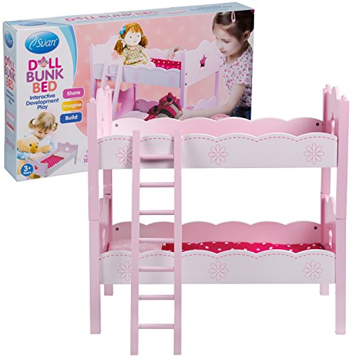 Svan Doll Bunk with 2 Beds, Pillows, Blankets and a Ladder