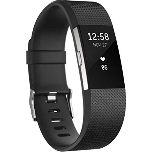 Fitbit Charge 2 Heart Rate + Fitness Wristband, Black, Large (US Version)