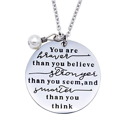 O.RIYA You Are Braver Than You Believe Necklaces / Keyring (Grey)
