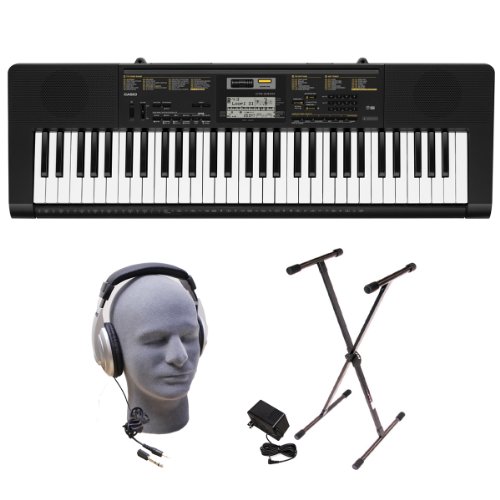 Casio CTK2400 PPK 61-Key Portable Keyboard Package with Samson HP30 Headphones, Stand and Power Supply