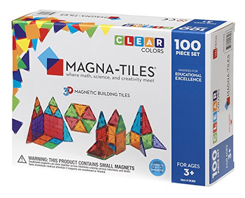 Magna-Tiles Clear Colors 100 Piece Set