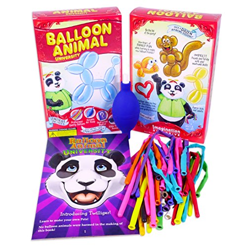 Balloon Animal University Kit 25 Balloons Custom Colors with Qualatex, Unbreakable Air Pump, Instruction Book, and Companion Online Video Training Access. Learn to Make Balloon Animals Starter Kit.