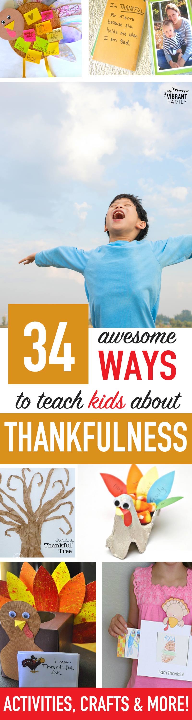 You'll love these great ways to teach kids about thankfulness! Great thankful ideas for kids and thanksgiving crafts and thanksgiving activities!