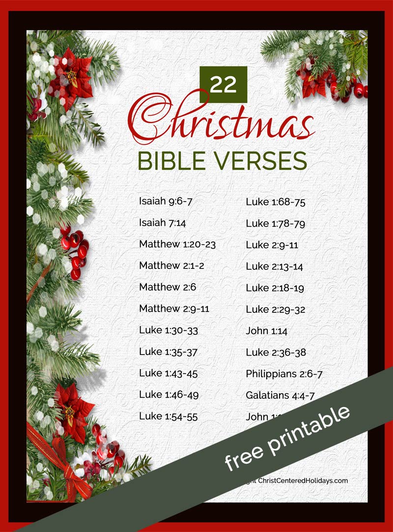 22 Christmas Bible Verses Free Printable Christ Centered Holidays